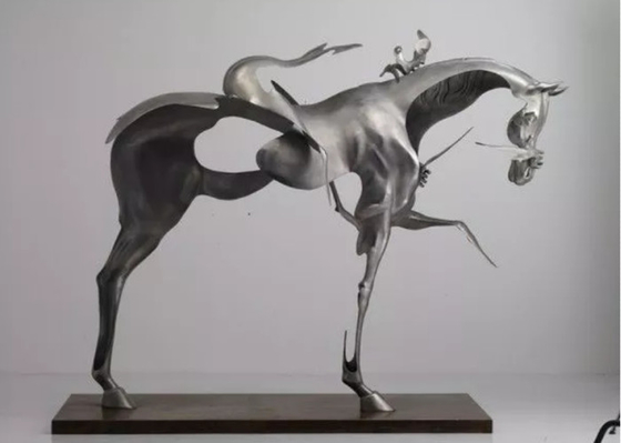 Life Size Brushed 304/361L Stainless Steel Horse Decor Sculpture