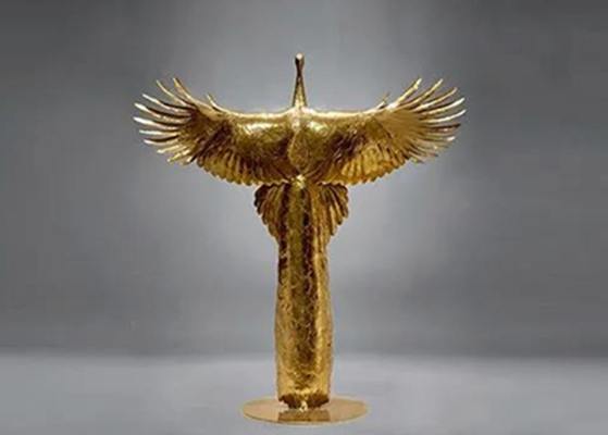 Fiberglass Customized Figure Abstract Decorative Metal Wing Angel Sculpture
