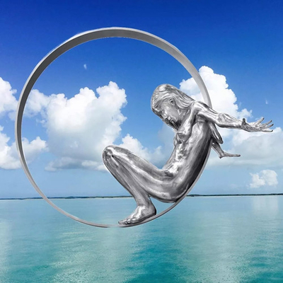 Indoor Decoration Modern Art Baby Wall Girl Stainless Steel Sculpture
