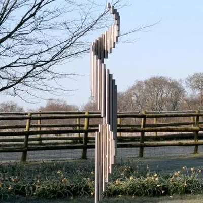 Outdoor Garden Stainless Steel Pipe Abstract Rotate Metal Sculptures