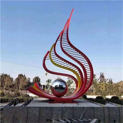 Modern Art Corten Stainless Steel Abstract Outdoor Sculpture Customized Sized
