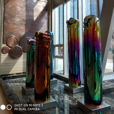 Hotel Modern Stainless Steel Art Sculptures Electroplating customized