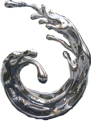 Mirror Outdoor Pool Sculptures Stainless Steel Abstract For Corten