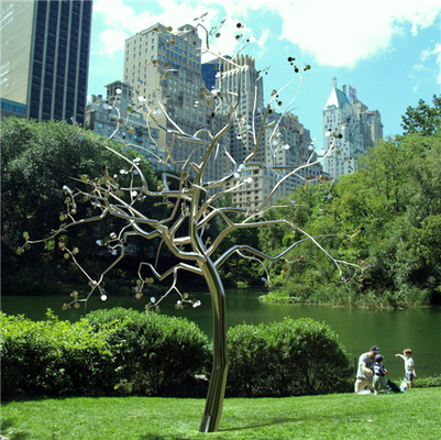 3m Metal Tree 316L Stainless Steel Sculptures Garden Modern Mirror Polishing