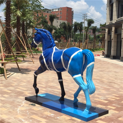 Realistic Fiberglass Life Size Horse Sculpture Garden Statue Painted