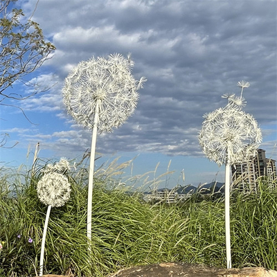 Outdoor Metal Dandelion Garden Sculpture Art Led Motif Light Decorative