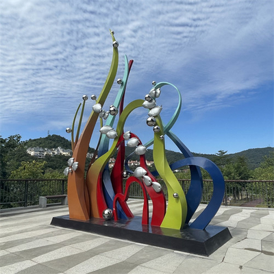 Polished Large Outdoor Fish Sculpture Garden Stainless Steel Animal Sculpture