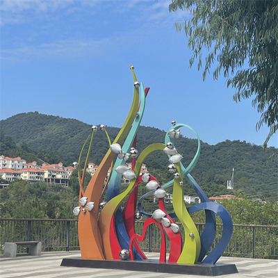 Polished Large Outdoor Fish Sculpture Garden Stainless Steel Animal Sculpture