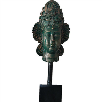 Buddha Head Bronze Garden Statues Indoor Decorative Customized