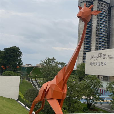 Geometry Large Outdoor Metal Giraffe Sculpture Decorative For Mall Square