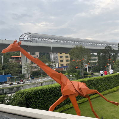 Geometry Large Outdoor Metal Giraffe Sculpture Decorative For Mall Square