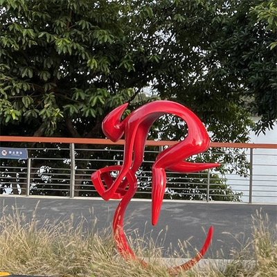 Ride Bicycle Painting Outdoor Garden Sculptures Art Metal Colorful