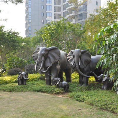 Large Elephant Outdoor Bronze Garden Statues Casting For Zoo Park