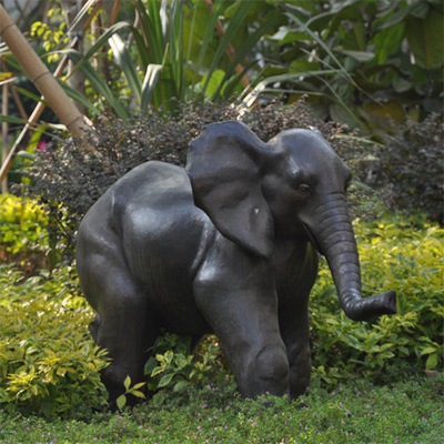 Large Elephant Outdoor Bronze Garden Statues Casting For Zoo Park