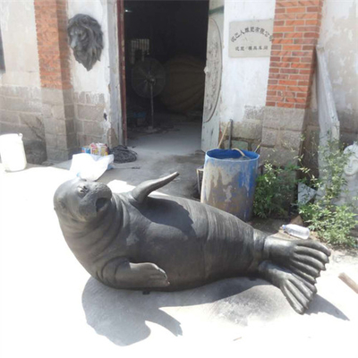 Life Size Sea Walrus Bronze Animal Garden Sculptures Outdoor For Decoration