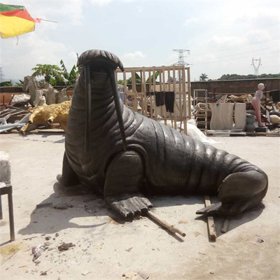 Life Size Sea Walrus Bronze Animal Garden Sculptures Outdoor For Decoration