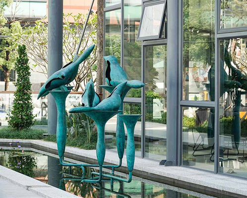 Art Copper Peace Dove Sculpture Bronze Outdoor Garden Bird Statues Customized