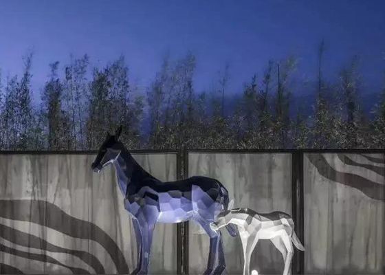 Public Garden Animal Sculptures Decorative Stainless Steel Horse Sculpture