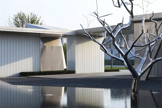 Modern Polished Art Metal Tree Sculpture Outdoor Stainless Steel For Garden