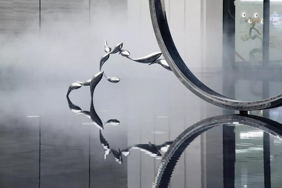 Public Modern Fish Metal Art Sculptures Stainless Steel Decorative Customized