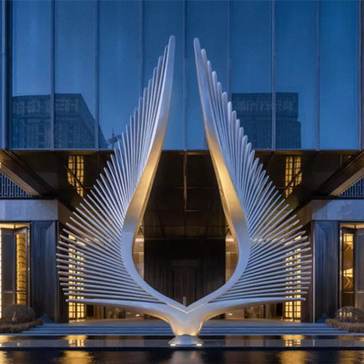 Pool Modern Metal Outdoor Garden Sculptures Polished Abstract Stainless Steel