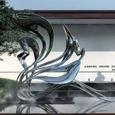 Plaza Outdoor Garden Sculptures Abstract Modern Art Stainless Steel