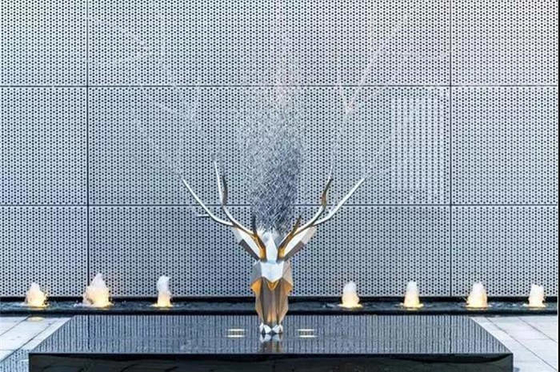 Outdoor Garden Metal Deer Head Sculpture Decorative Polished