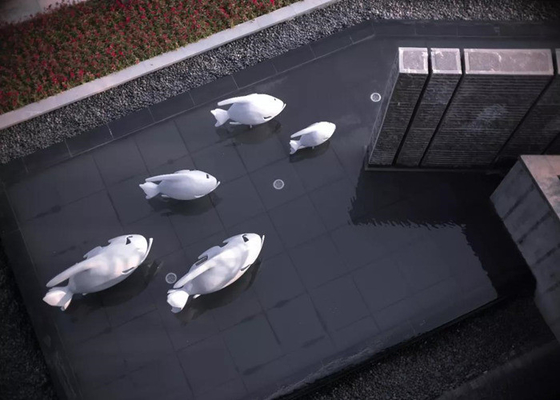Stainless Steel 60cm Home Decor Sculptures Metal Fish Sculpture Garden