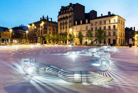 Public Sculpture Furniture Art Polished Outdoor Stainless Steel Chair Customized