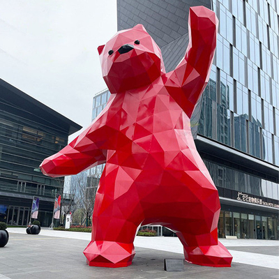 Outdoor Animal Large Garden Bear Statue Stainless Steel Polished