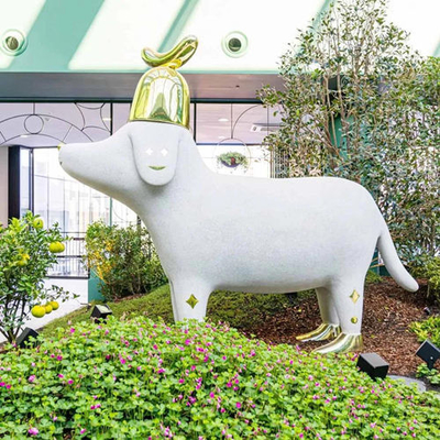 Customized Home Decor Sculptures Cartoon Dog Fiberglass Animal Sculpture
