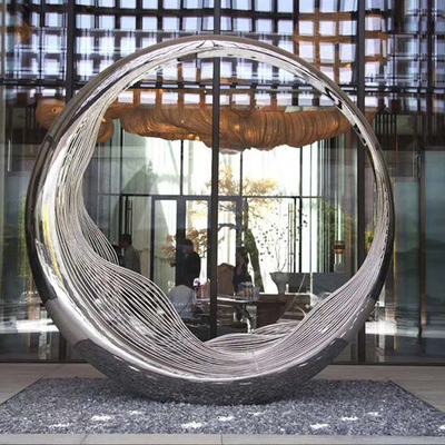 Abstract Large Stainless Steel Garden Sculptures Outdoor Mirror Polished