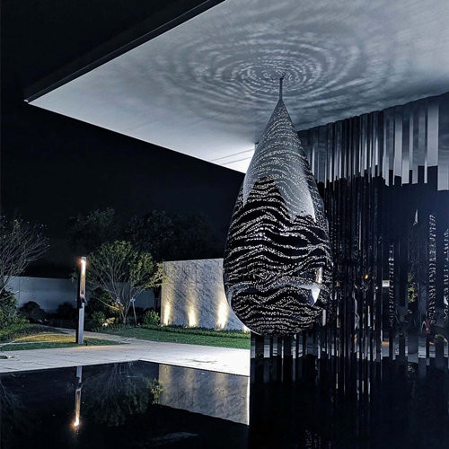 Water Drop Modern Art Abstract Metal Sculptures Customized Size For Villa