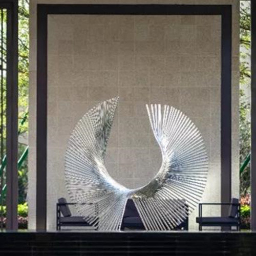 Outdoor Abstract Decorative Metal Sculpture Stainless Steel For Yard