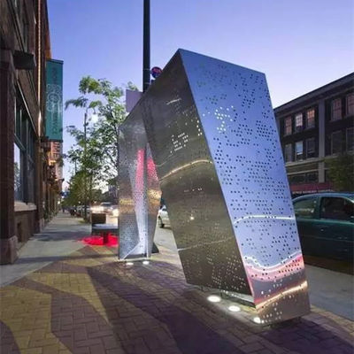 Hollow Out Transparent Brand Logo Designed Stainless Steel Sculpture