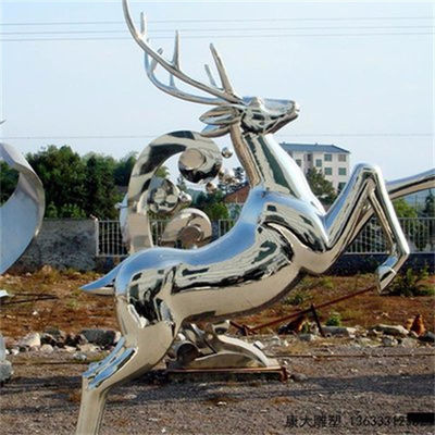 Modern Garden Decoration Stainless Steel Deer Sculpture Metal Deer Statue