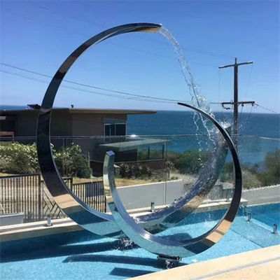 Metal C Shape Stainless Steel High Polishing Mirror Sculptures For Fountain