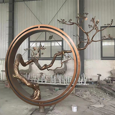 Chinese Style Bronze Garden Statues Circle Outdoor Tree Sculpture Customized