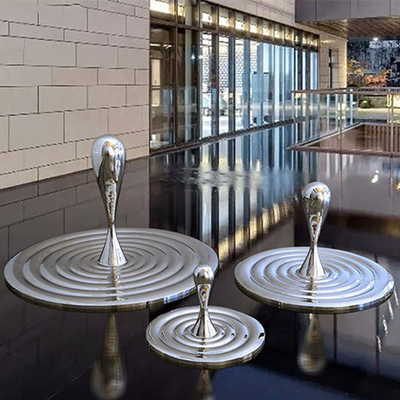 Modern Abstract Home Decor Sculptures SS 316L Fountain Water Drop