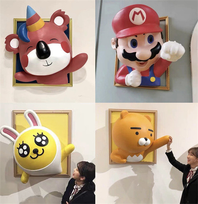 Cartoon Picture Frame Wall Decor Sculptures 3D Customized For Shop Display